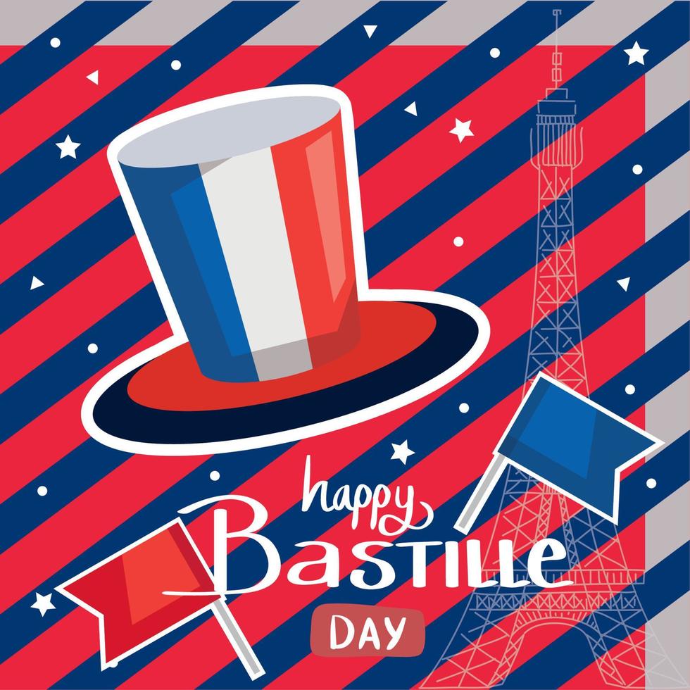 bastille day lettering vector