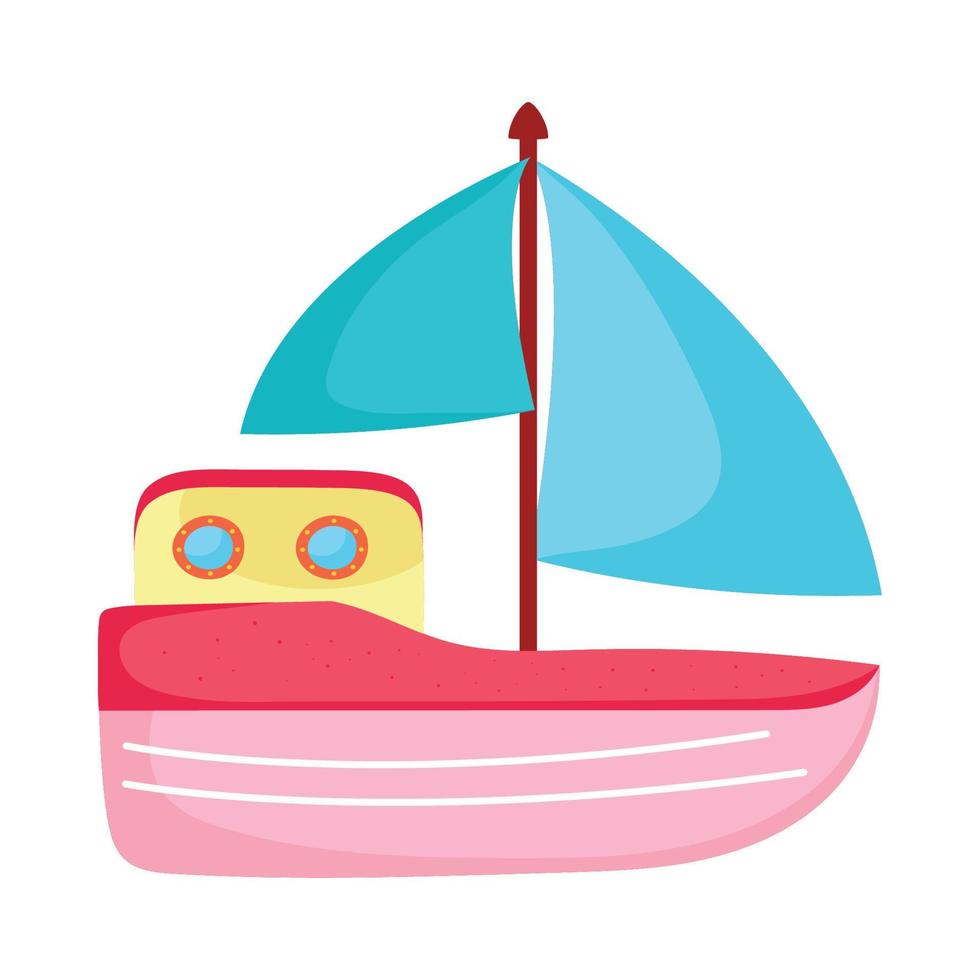 pink sailboat vehicle vector