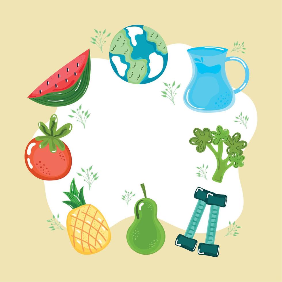 icons healthy habits vector