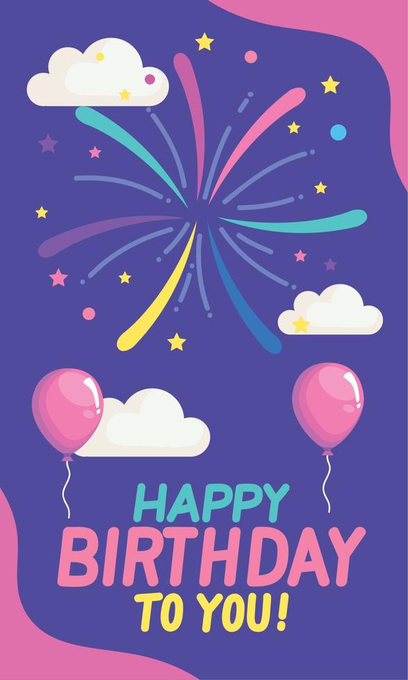 happy birthday to you lettering card vector