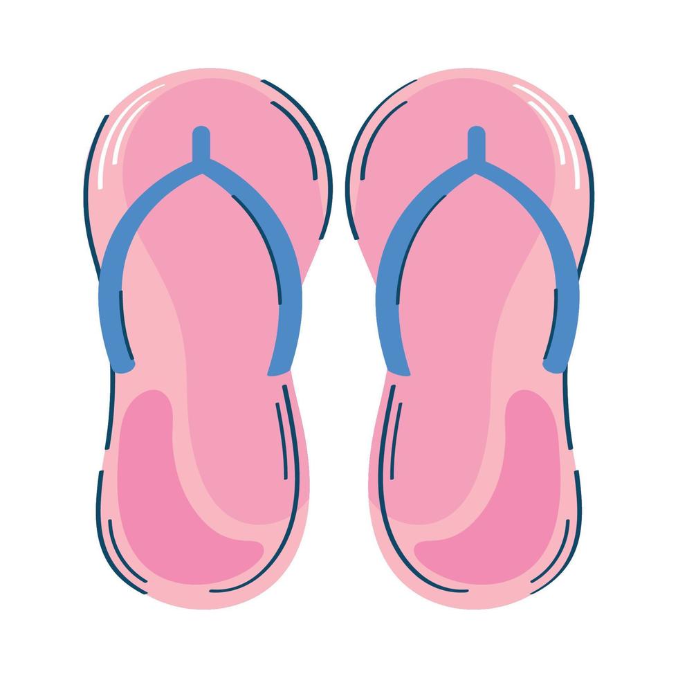 pink flip flops vector