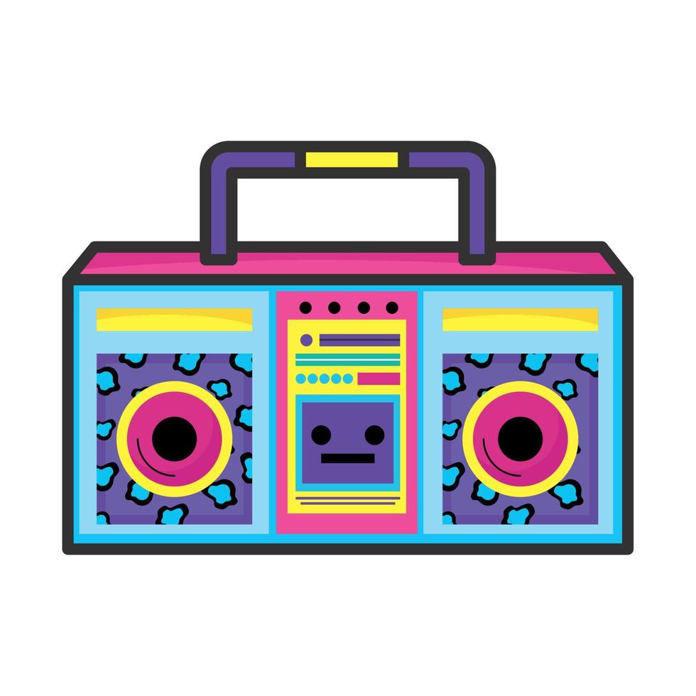 boombox nineties nostalgia style vector