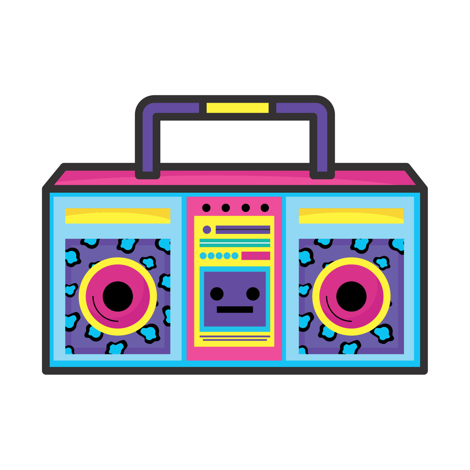 boombox nostalgia style 10479840 Vector Art at Vecteezy