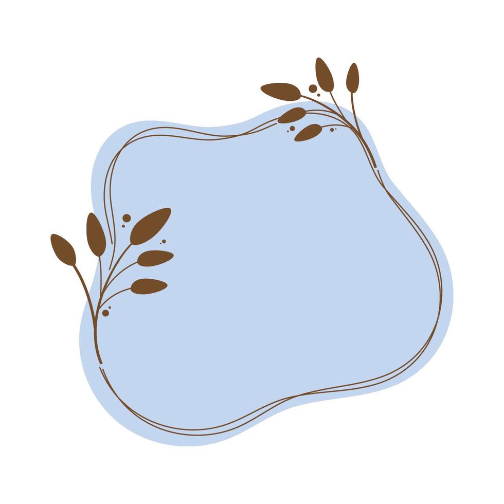 blue floral badge vector