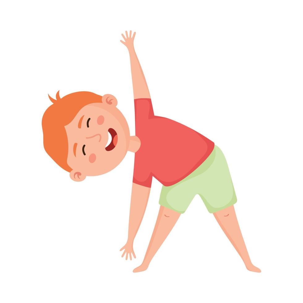 redhead boy practicing yoga vector