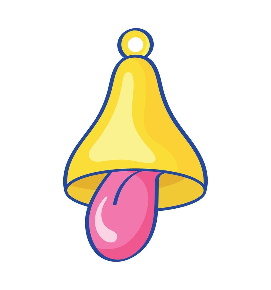 bell with tongue emoticon vector