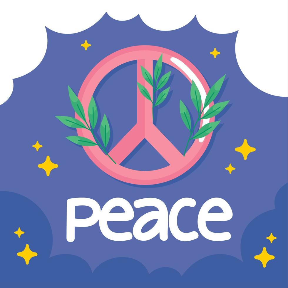 peace lettering with symbol vector