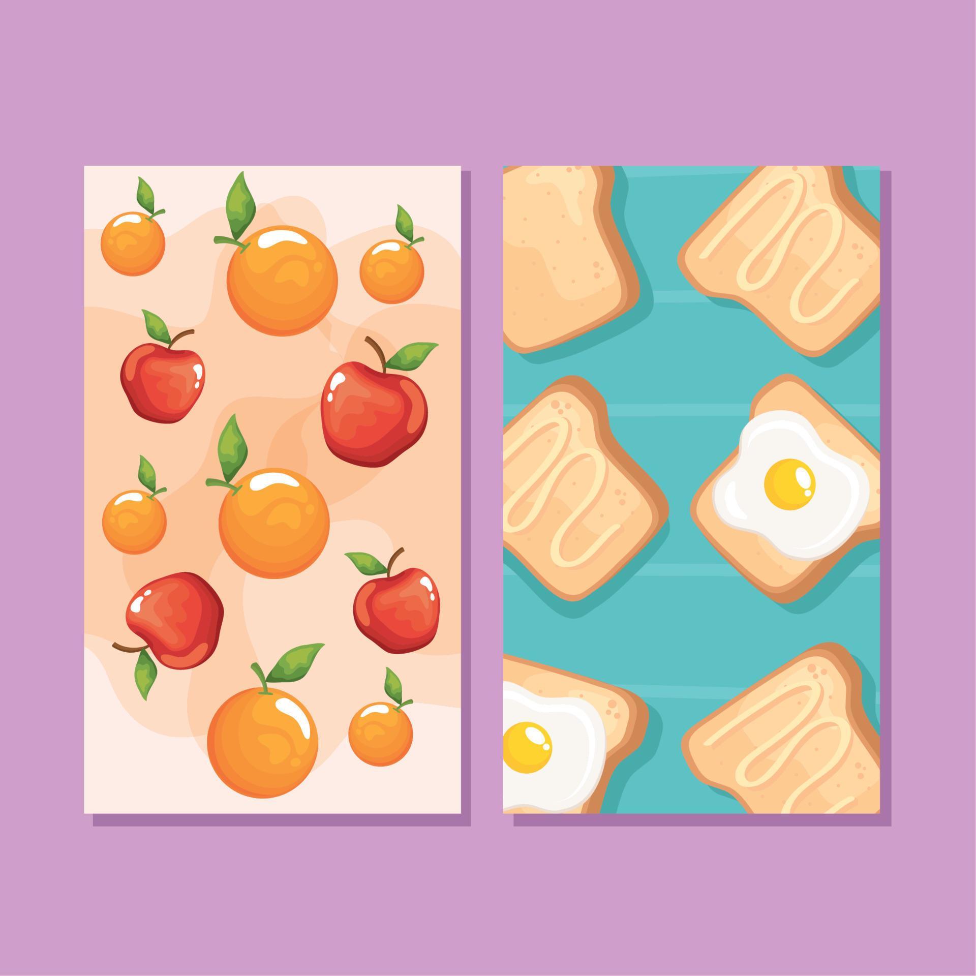 Two Breakfast Food Patterns 10479915 Vector Art At Vecteezy
