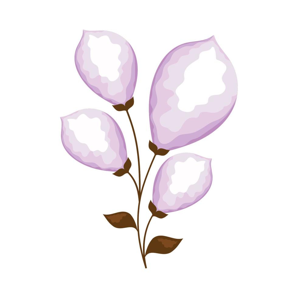 lilac flowers decoration vector