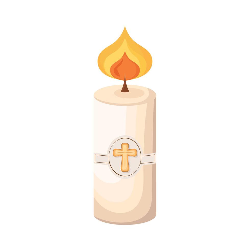 sacred candle with cross vector