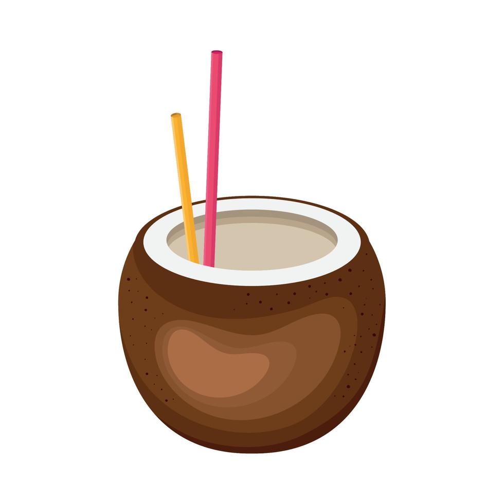 delicious coconut cocktail vector