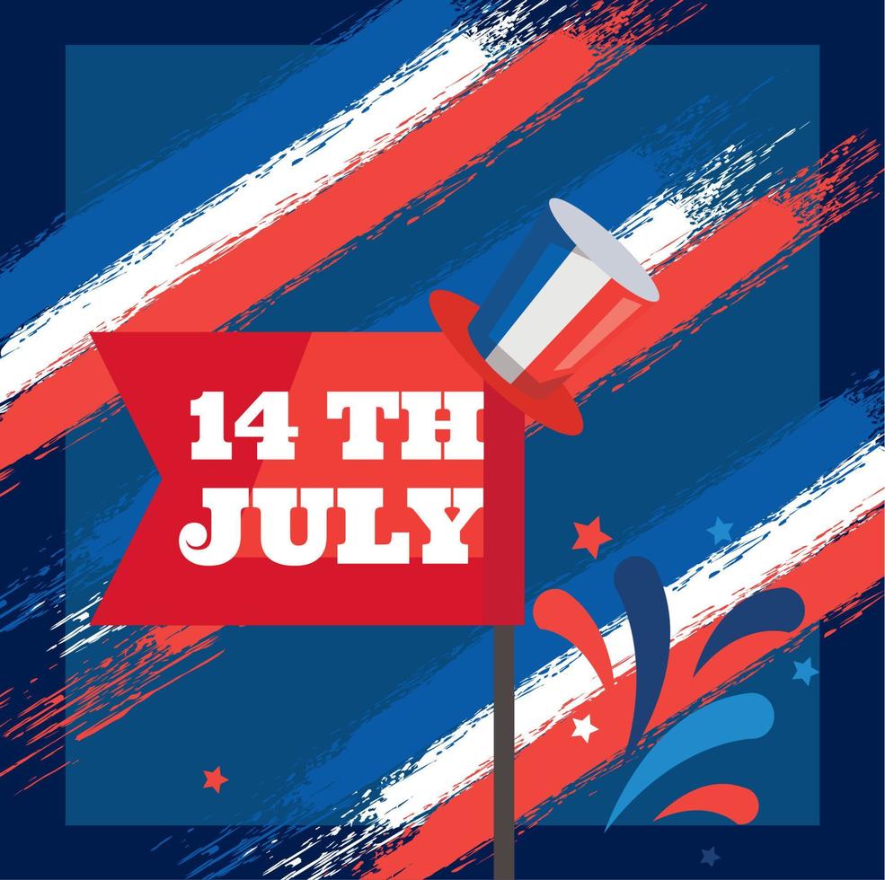 14th july france celebration vector