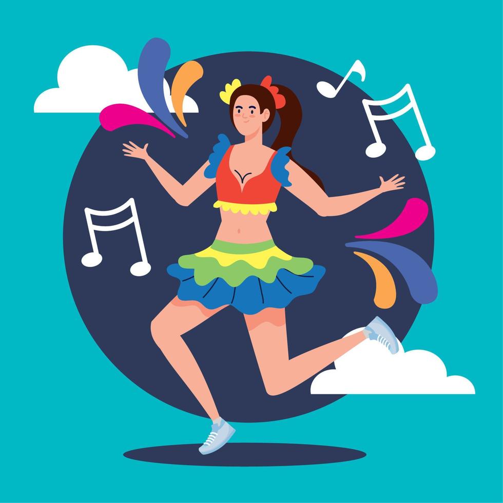 brazilian female dancer vector