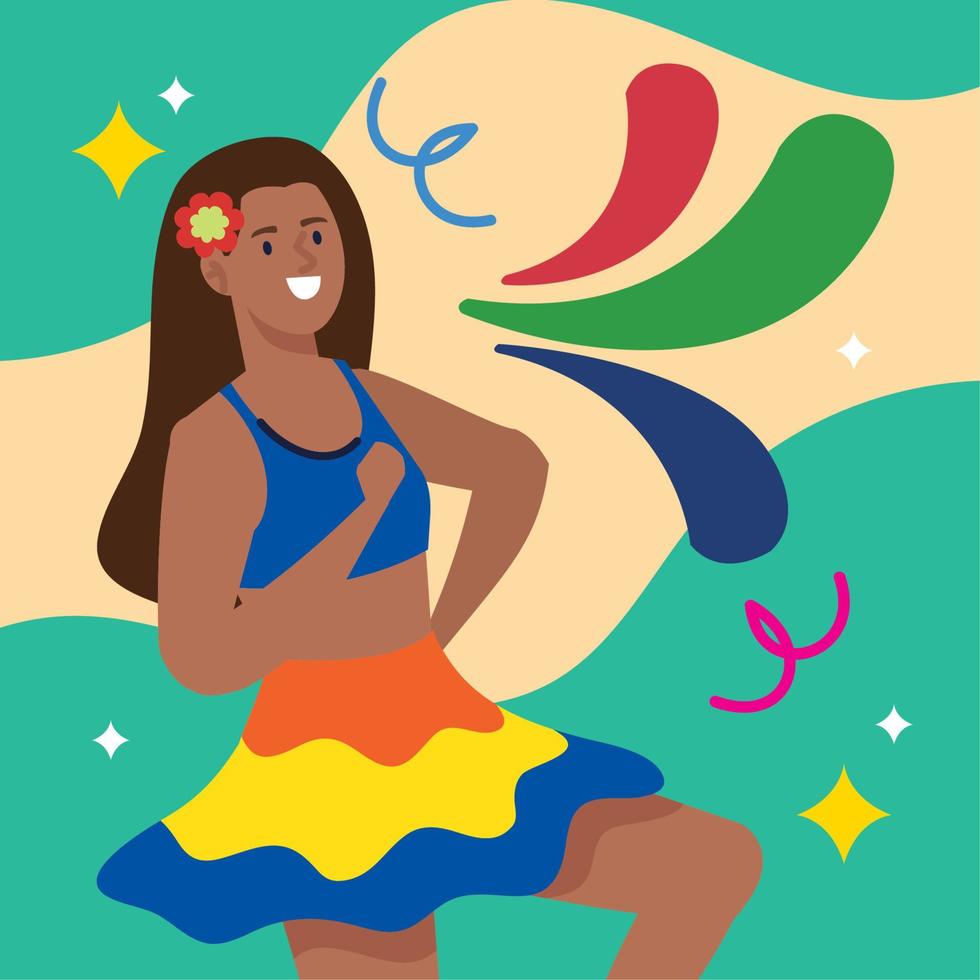 afro brazilian girl dancer vector