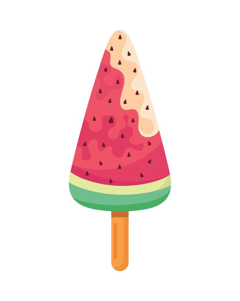 watermelon ice cream stick vector