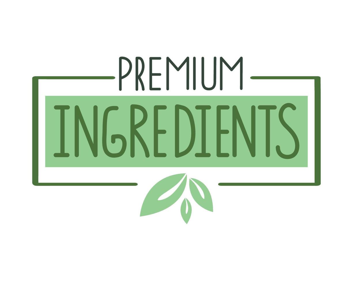 etiqueta de ingredientes premium vector
