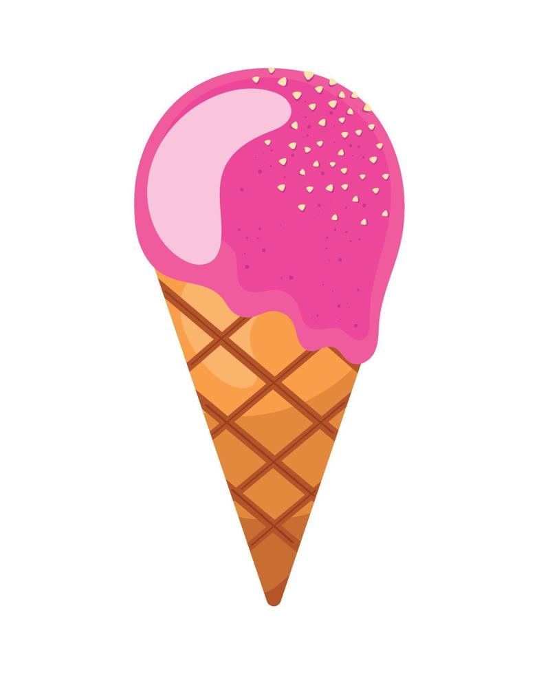 fucshia ice cream cone vector