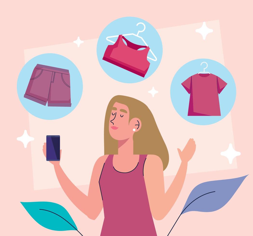 woman and clothes vector