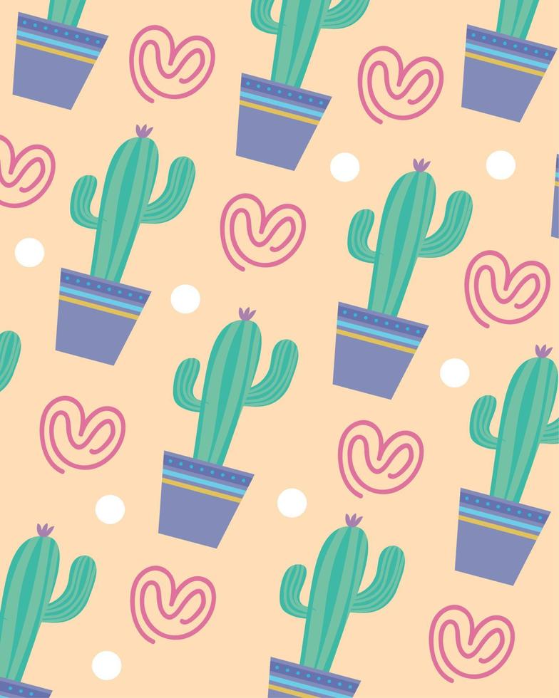 sweet cactus pattern vector