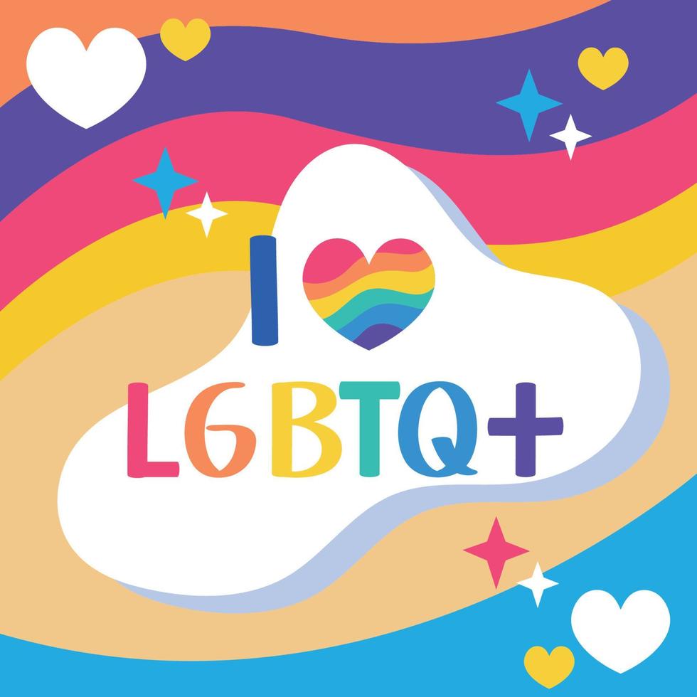 love lgbtq lettering vector