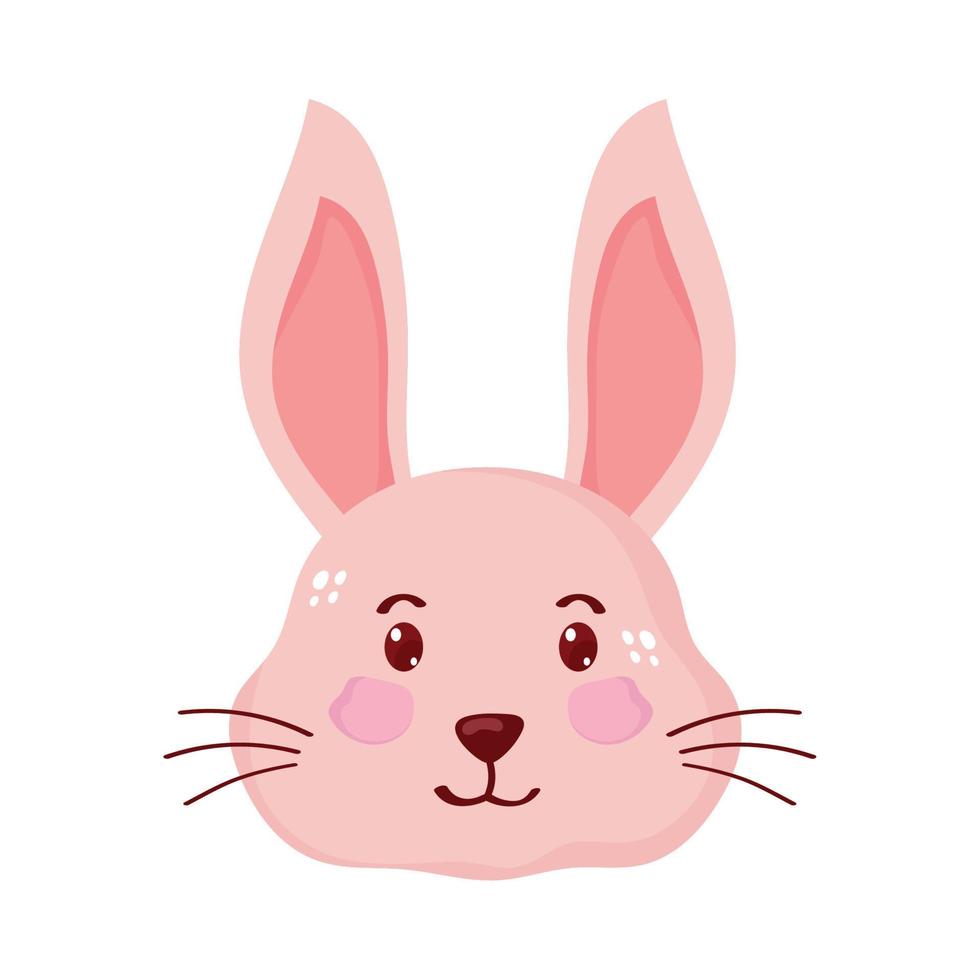 rabbit little head animal isolated vector
