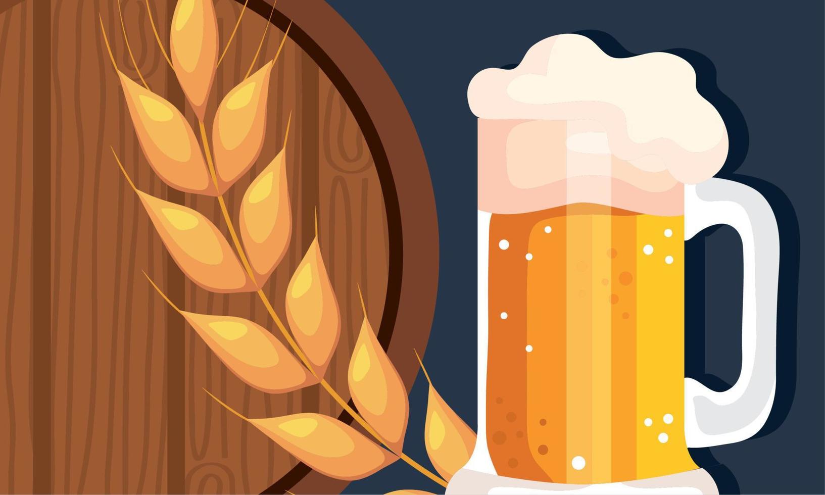 beer jar and barrel vector