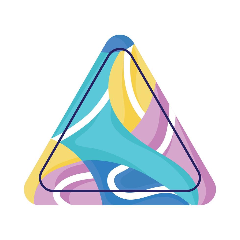 triangle holographic stamp vector