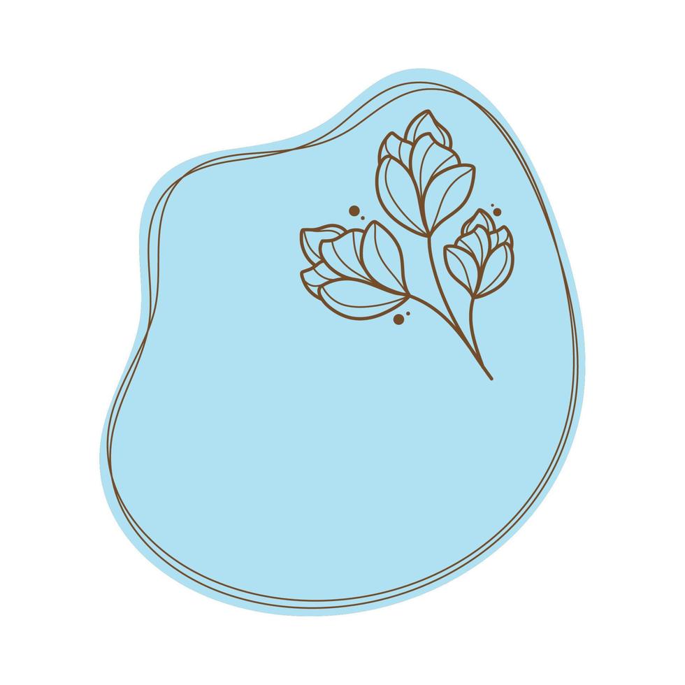 floral badge with roses vector