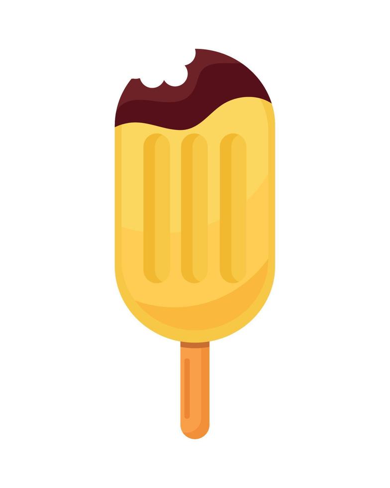 yellow ice cream stick vector