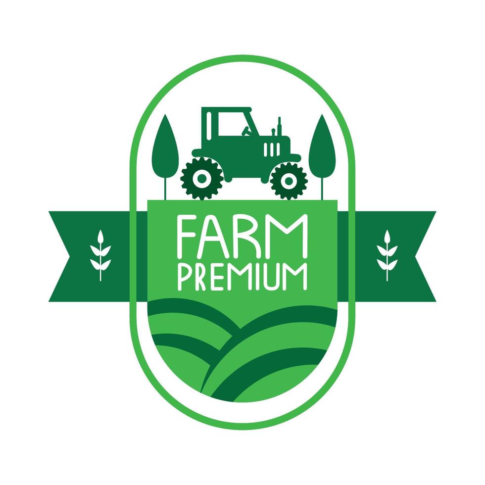 farm premium with tractor vector