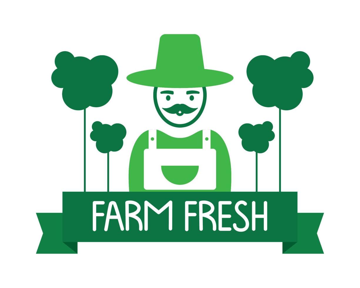 farm fresh with farmer vector