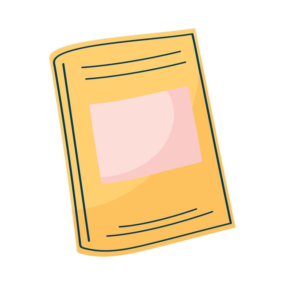 yellow closed book literacy vector