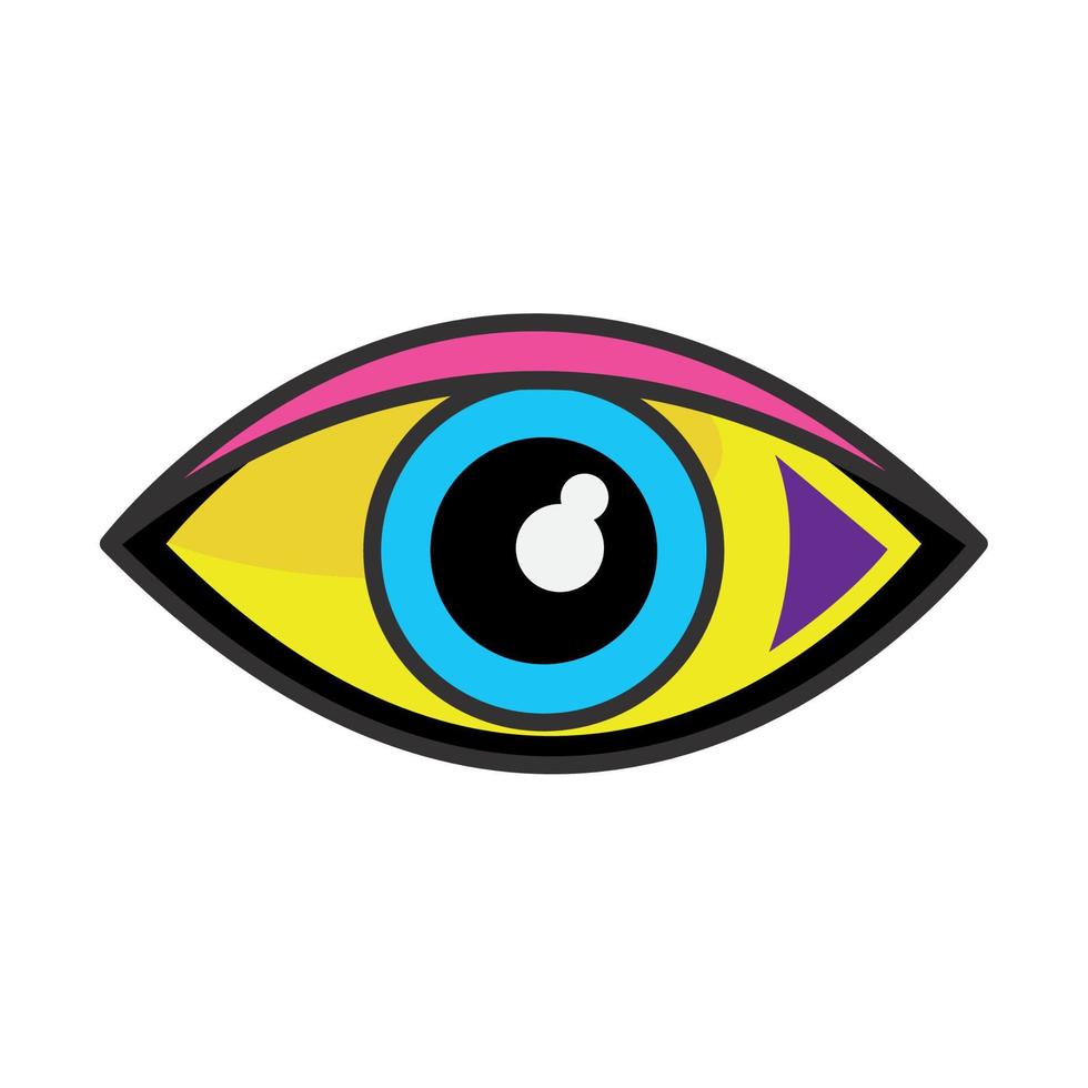 eye nineties nostalgia style vector