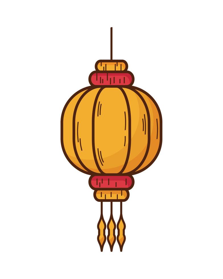 yellow chinese lantern hanging vector