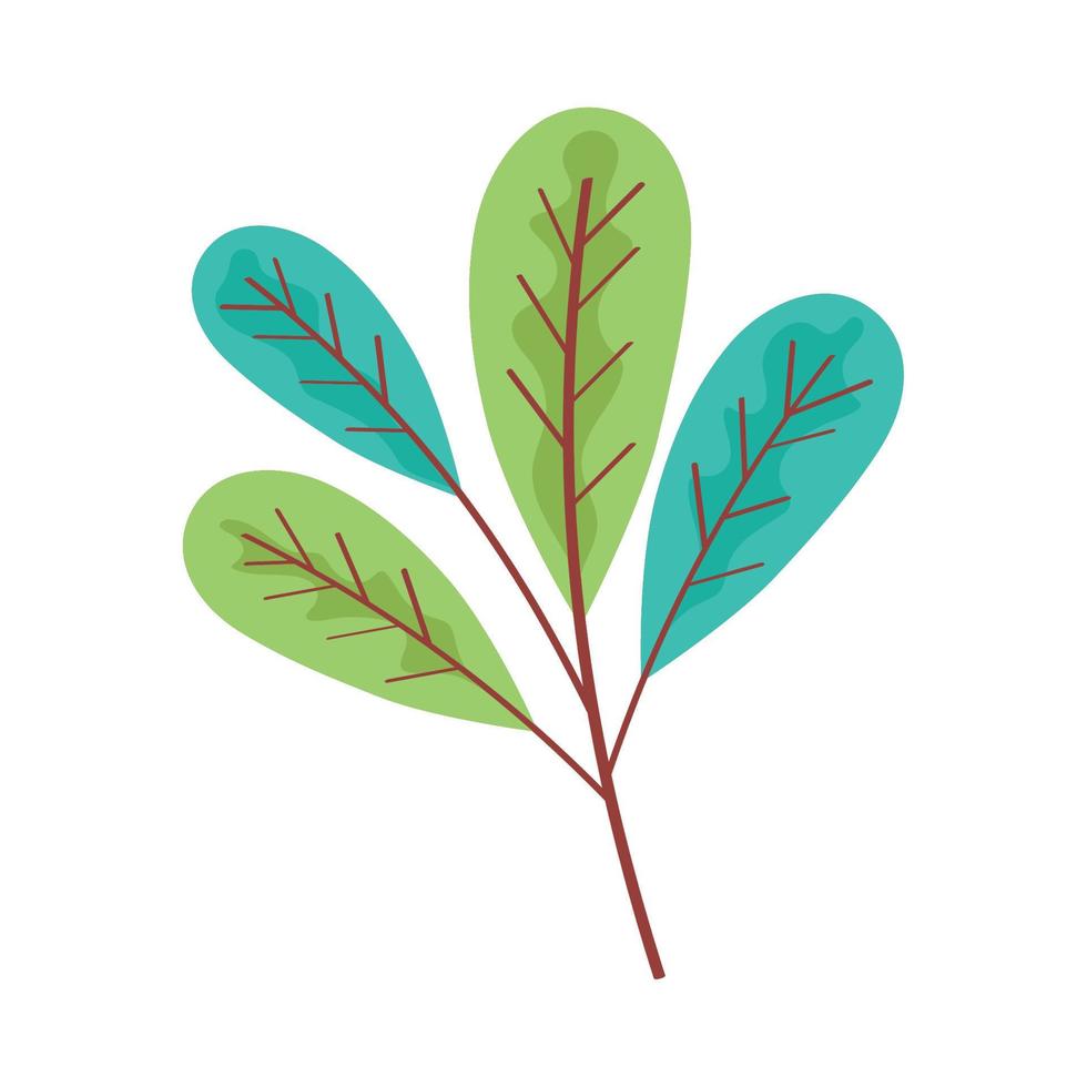 green leafs branch foliage vector