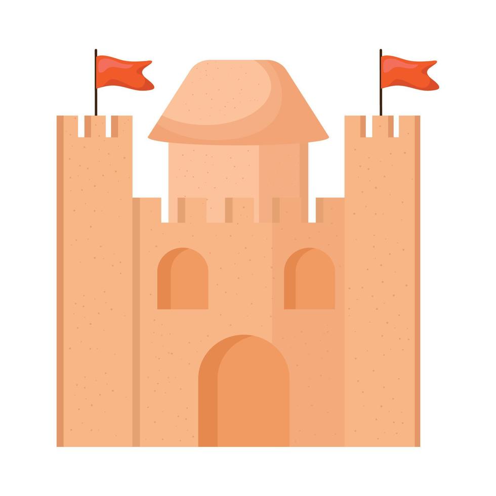 castle sand with flags vector