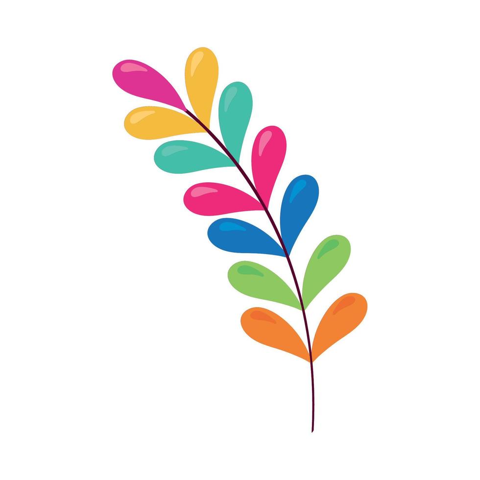 colorful branch with leafs vector