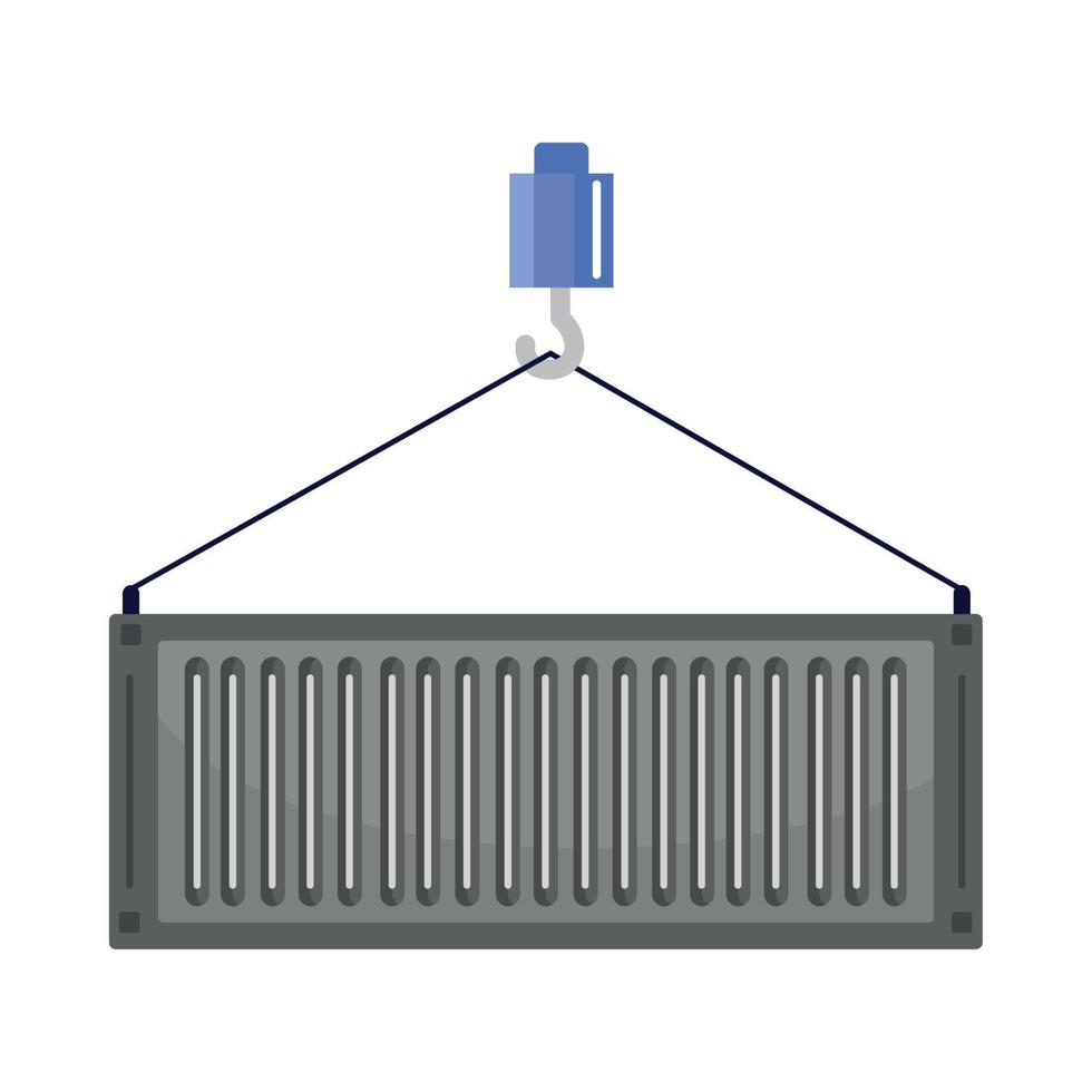 crane hook with container vector