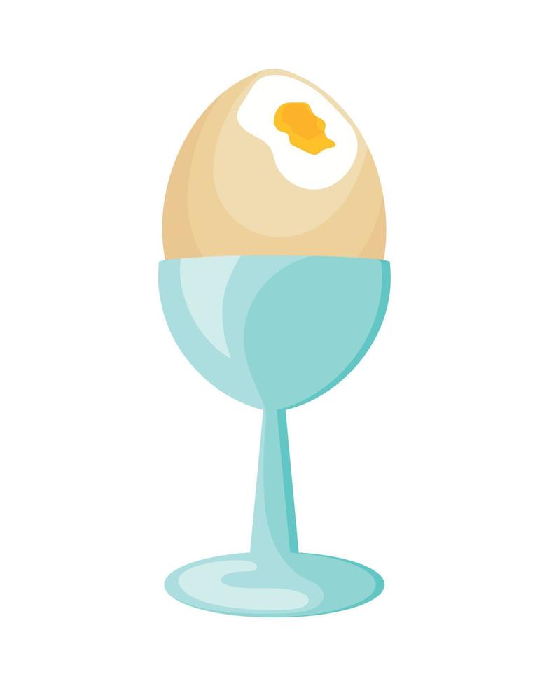 egg boiled food vector