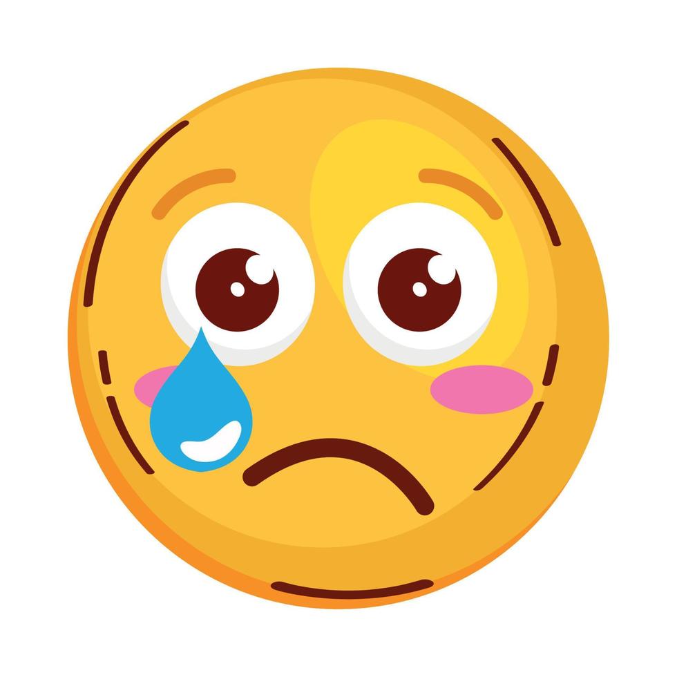 emoticon triste llorando vector