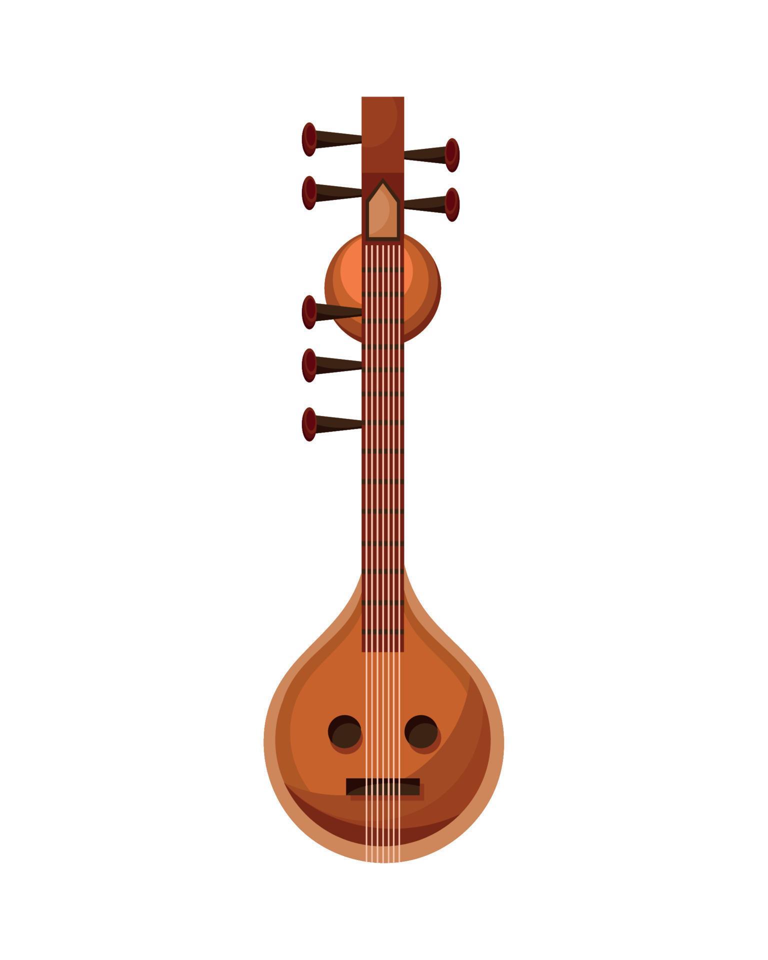 sitar musical instrument 10480714 Vector Art at Vecteezy