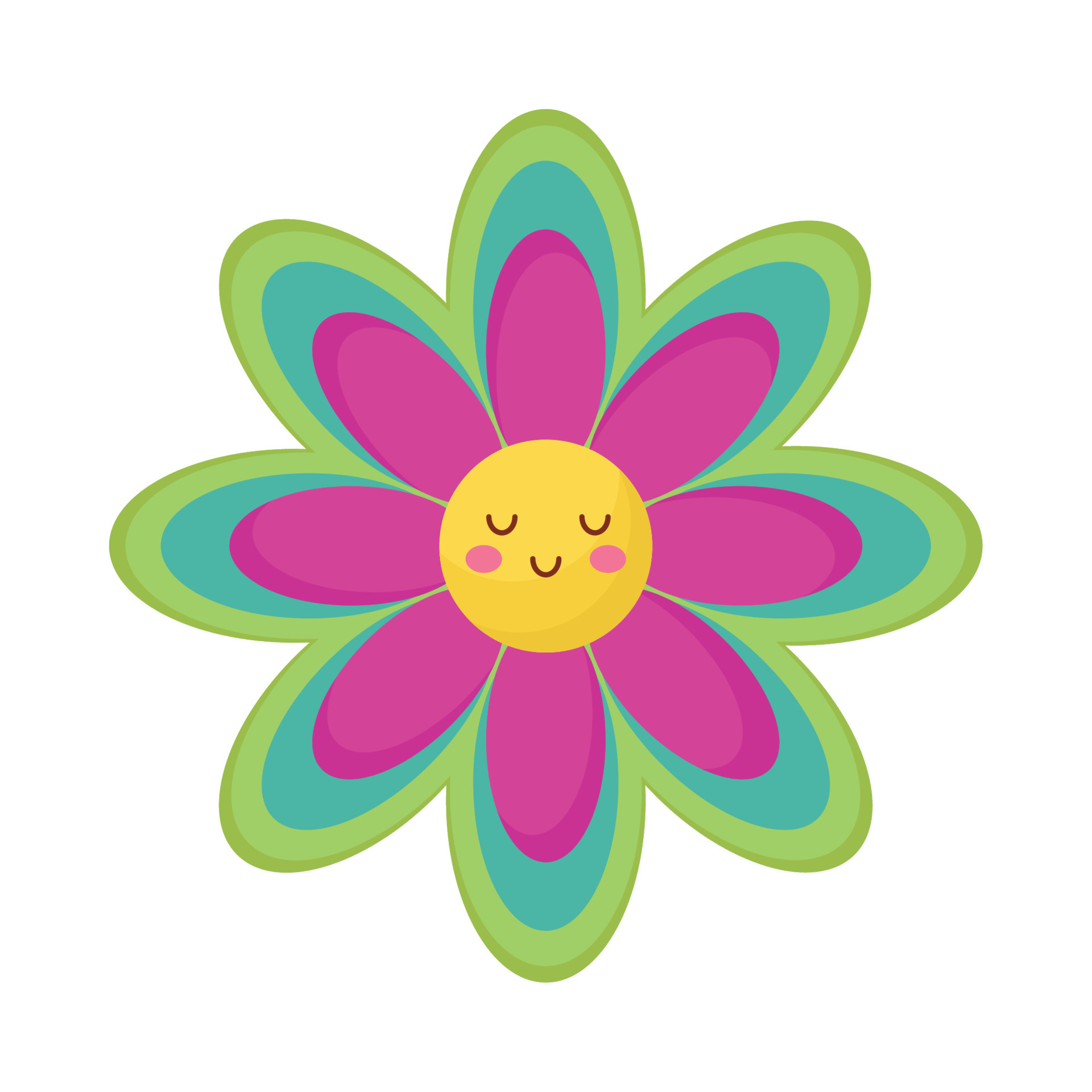 cute flower kawaii character 10480724 Vector Art at Vecteezy