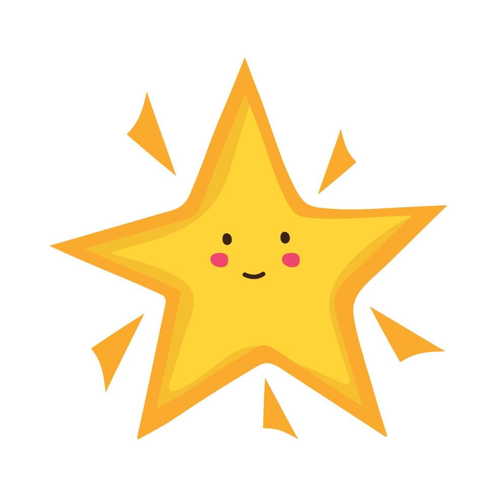 cute yellow star vector