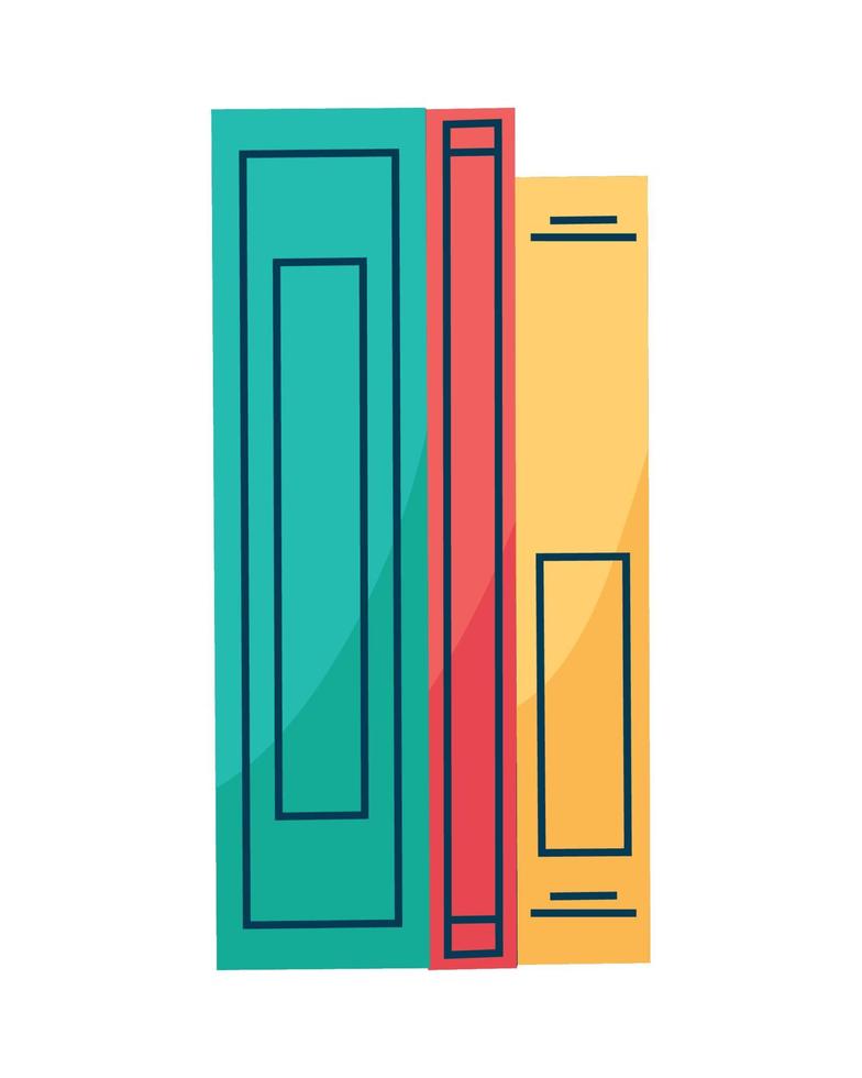 tres iconos de libros de texto vector