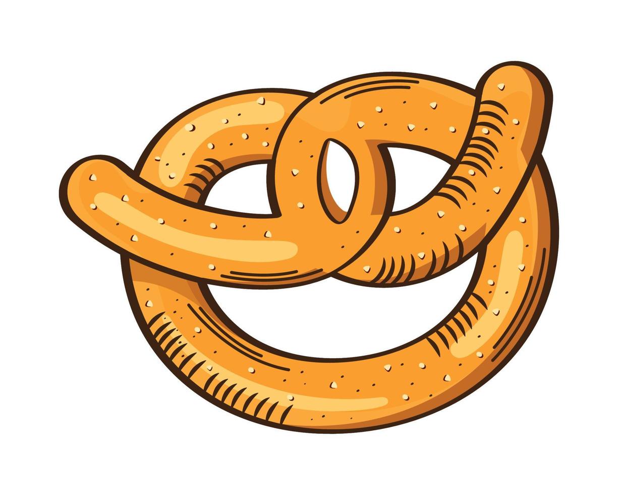 comida de panadería de pretzel vector