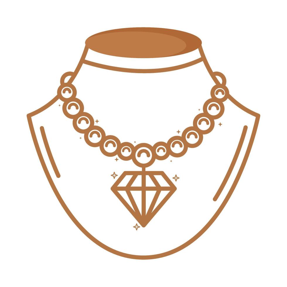 necklace with diamond vector