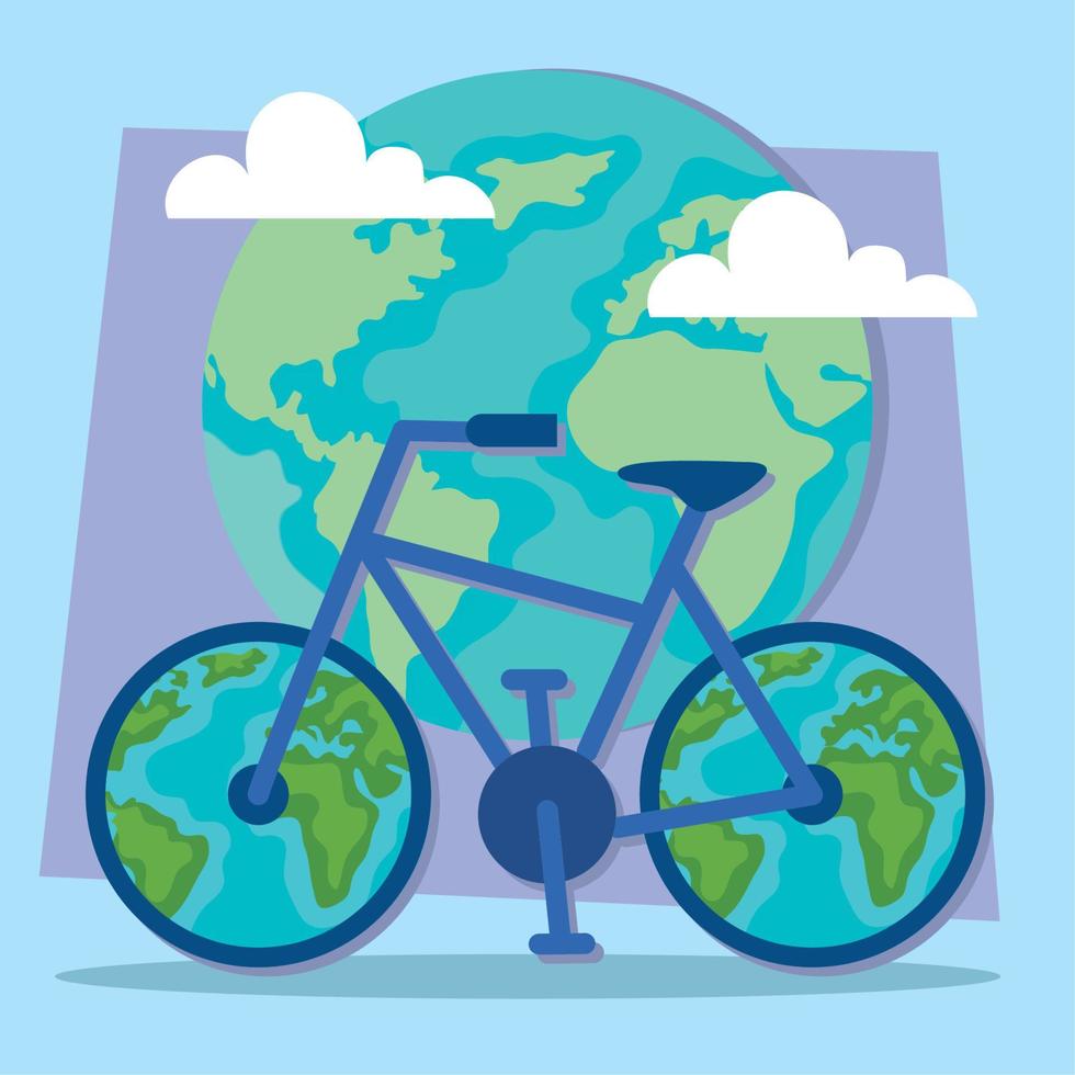 car free day poster with bicycle vector