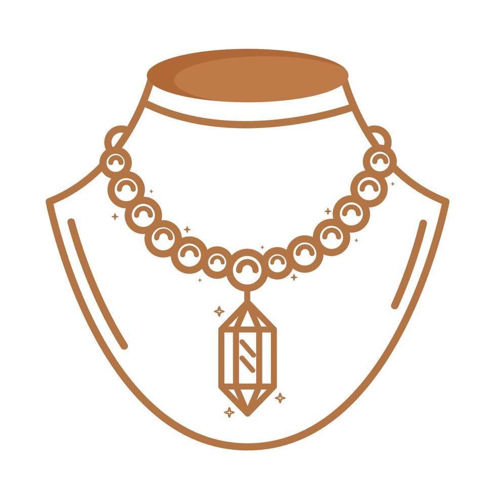 necklace with quartz 10480895 Vector Art at Vecteezy