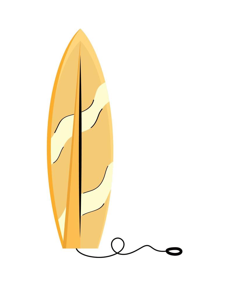 yellow surfboard sport equipment vector