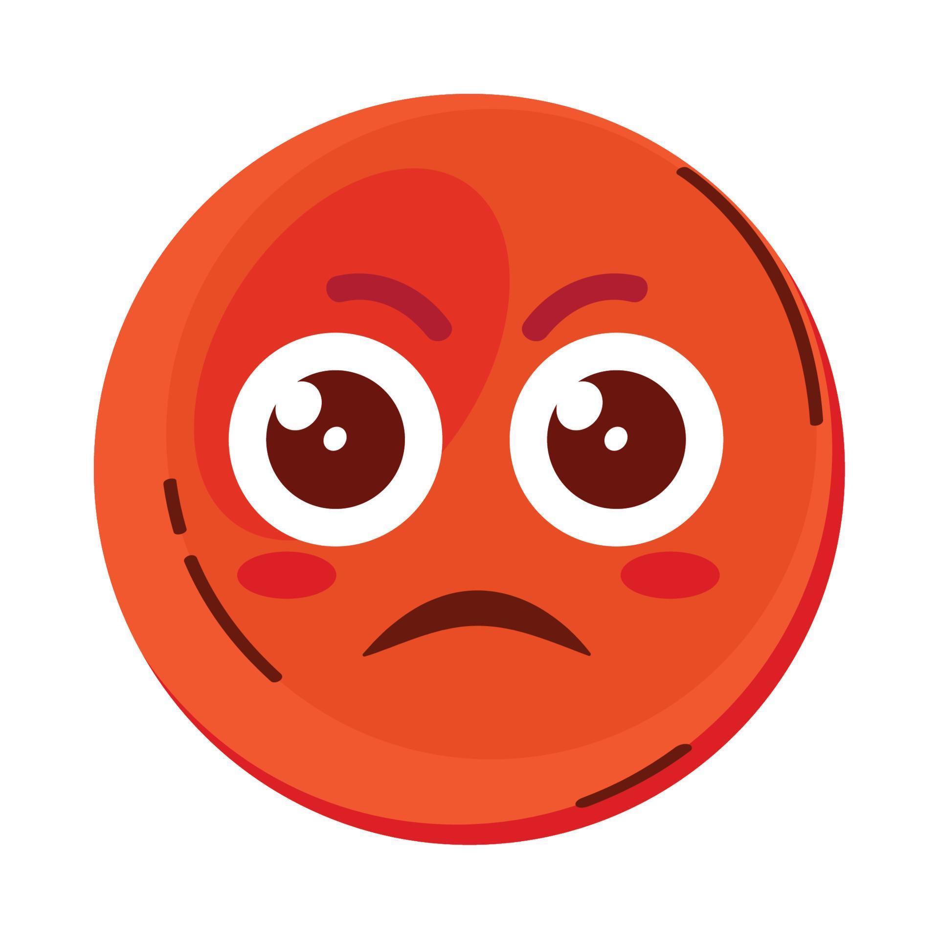sad red emoji 10480923 Vector Art at Vecteezy